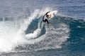 Pro Surfer Kalani Chapman surfing in Hawaii Royalty Free Stock Photo