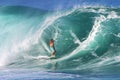 Pro Surfer Kalani Chapman Surfing at Pipeline Royalty Free Stock Photo