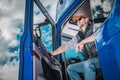 Pro Truck Driver on Duty Royalty Free Stock Photo