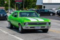 Pro Trump Boat Parade a vintage Nova SS lime green