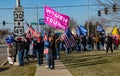 Pro-Trump Rally at Route 30 Lincoln Highway and Lagrange Rd Route 45 Royalty Free Stock Photo