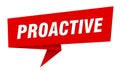 proactive banner. proactive speech bubble, label, sticker, sign template Royalty Free Stock Photo