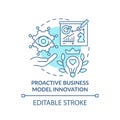 Proactive business model innovation turquoise concept icon