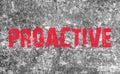 Proactive Concept text on grunge background and texture