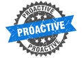 Proactive stamp. proactive grunge round sign. Royalty Free Stock Photo