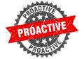 Proactive stamp. proactive grunge round sign. Royalty Free Stock Photo