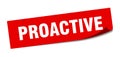 proactive sticker. proactive square sign. proactive Royalty Free Stock Photo