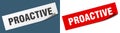 proactive sticker. proactive sign set. Royalty Free Stock Photo
