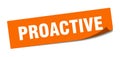 proactive sticker. proactive square sign. proactive Royalty Free Stock Photo