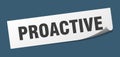 proactive sticker. proactive square sign. proactive Royalty Free Stock Photo