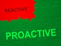 Proactive Vs Reactive Jigsaw Representing Taking Aggressive Initiative Or Reacting - 3d Illustration