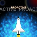 Proactive Vs Reactive Words Representing Taking Aggressive Initiative Or Reacting - 3d Illustration