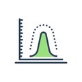 Color illustration icon for Probability, possibility and curve