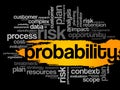 Probability word cloud concept