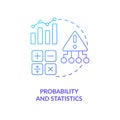 Probability and statistics blue gradient concept icon