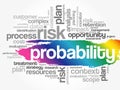 Probability word cloud collage Royalty Free Stock Photo