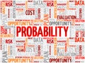 Probability word cloud collage