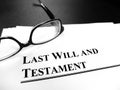 Probate Last Will and Testament Documents on Desk with Glasses