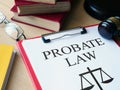 Probate Process is shown using the text Probate Law as business and legal concept Royalty Free Stock Photo