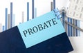 PROBATE on sticky note on the notebook on the chart background Royalty Free Stock Photo