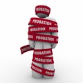 Probation Man Wrapped in Tape Restricted Limited Movement Royalty Free Stock Photo