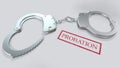 Probation Word and Handcuffs 3D Animation