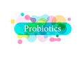Probiotic bacteria on isolated background. Prebiotic micro lactobacillus icon. Probiotic bacterium for human stomach. Concept