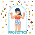 Probiotic female health protection medicine flat design vector illustration