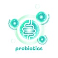 Probiotic Foods Good Bacteria Vector illustration.