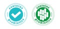 Probiotic icon stamp seal vector or prebiotic bacteria food product label sticker symbol green blue color illustration, concept of
