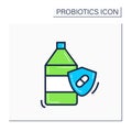 Probiotic yogurt color icon
