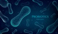 Probiotics Bacteria. Biology, Science background.