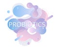 Probiotics bacteria fluid banner . Prebiotic, lactobacillus logo, icon, background design Royalty Free Stock Photo