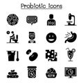 Probiotics bacteria icon set vector illustration graphic design Royalty Free Stock Photo