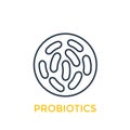 Probiotics bacteria linear icon