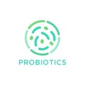 Probiotics bacteria logo design. Healthy nutrition ingredient for therapeutic