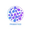 Probiotics bacteria logo design. Healthy nutrition ingredient