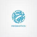 Probiotics bacteria logo vector. Lactobacillus icon vector
