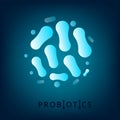 Probiotics bacteria organisms. Healthy nutrition. Vector illustration.