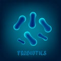 Probiotics bacteria organisms. Healthy nutrition. Vector illustration.