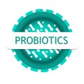 Probiotics bacteria vector badge
