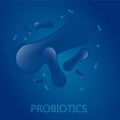 Probiotics bacteria vector badge