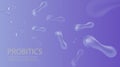 Probiotics Bacteria Vector illustration. Biology, Science background. Microscopic bacteria closeup