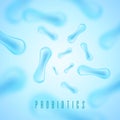 Probiotics Bacteria Vector illustration. Microscopic bacteria closeup. Royalty Free Stock Photo