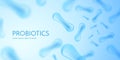 Probiotics Bacteria Vector illustration. Microscopic bacteria closeup. Royalty Free Stock Photo