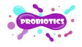 Probiotics Bacteria Vector Logo. Prebiotic, Lactobacillus Icon Design.