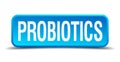 probiotics blue 3d realistic square button