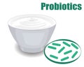 Probiotics good bacteria and yogurt vector