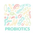 Probiotics hand drawn logo. Scientific vector illustration in sketch style