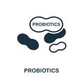 Probiotics icon. Monochrome sign from diet collection. Creative Probiotics icon illustration for web design